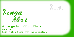 kinga abri business card